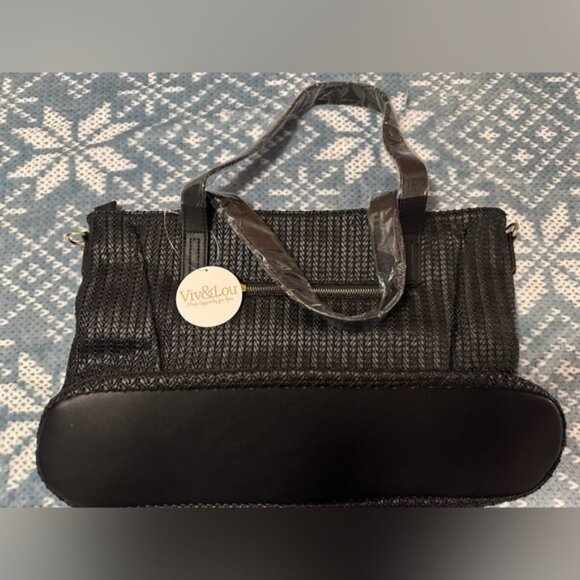 NWT Black Woven Tote Bag - Picture 1 of 2